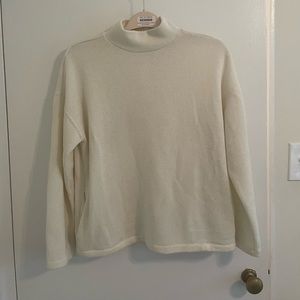 Madewell White Turtleneck Sweater, Size Medium